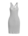 Mangano Woman Short Dress Light Grey Size 8 Cotton