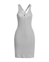 Mangano Woman Short Dress Light Grey Size 8 Cotton In Grey