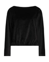 RRD RRD WOMAN SWEATSHIRT BLACK SIZE 2 POLYESTER, ELASTANE