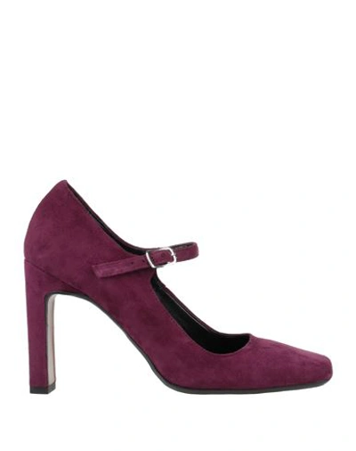Doop Woman Pumps Mauve Size 7 Soft Leather In Red