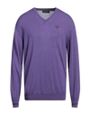Fred Perry Man Sweater Light Purple Size Xxl Wool