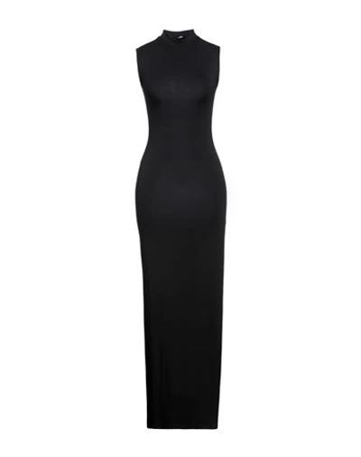 Mangano Woman Long Dress Black Size 8 Cotton