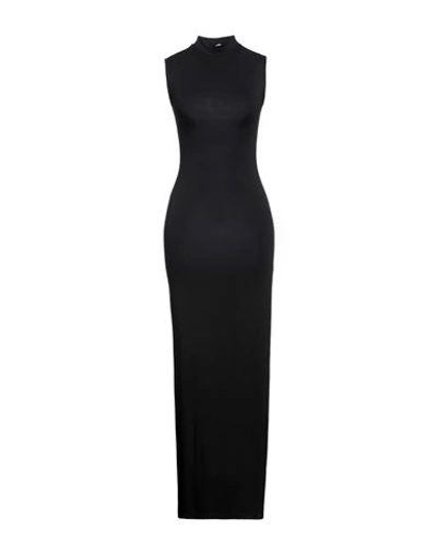 Mangano Woman Long Dress Black Size 8 Cotton In Black