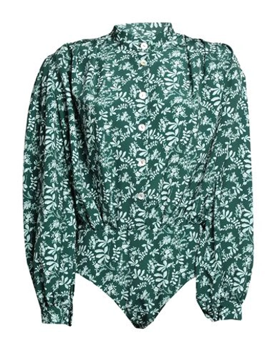 Gattinoni Woman Shirt Green Size 4 Polyester