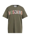 Moschino Man T-shirt Military Green Size Xl Cotton In Green