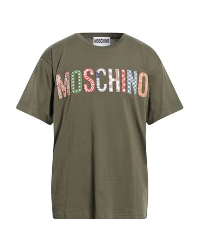 Moschino Man T-shirt Military Green Size Xl Cotton In Fant. Verde