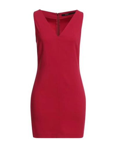 Carla G. Woman Mini Dress Red Size 2 Acetate, Viscose, Elastane