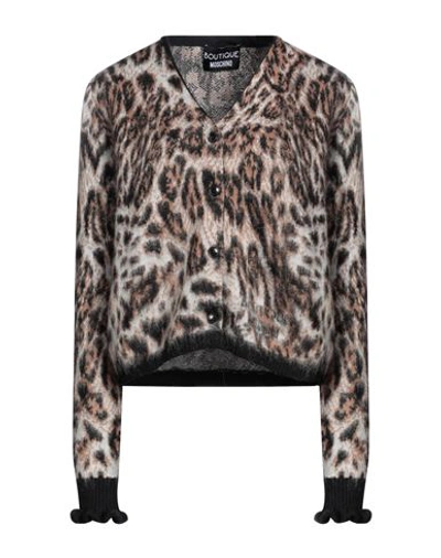 Boutique Moschino Woman Cardigan Beige Size 12 Acrylic, Polyamide, Mohair Wool, Virgin Wool, Elastan