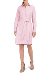 Foxcroft Rocca Shirtdress In Chambray Pink