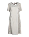 Elisa Cavaletti By Daniela Dallavalle Woman Midi Dress Dove Grey Size L Linen, Cotton, Elastane In Grey