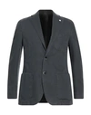 L.b.m 1911 L. B.m. 1911 Man Blazer Charcoal Size 38 Virgin Wool, Polyamide, Cotton, Silk In Grey
