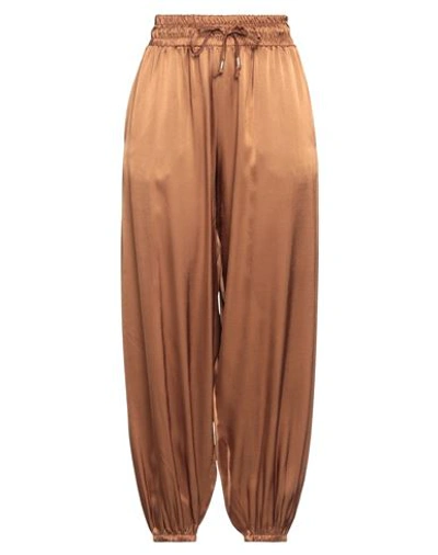 Tensione In Woman Pants Brown Size M Viscose