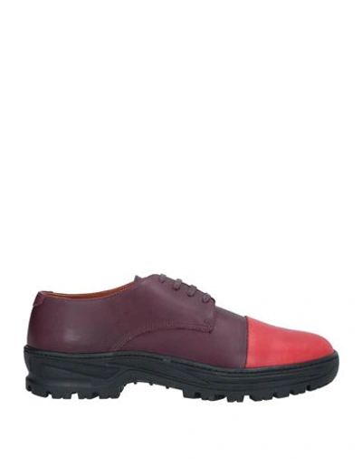 Missoni Man Lace-up Shoes Deep Purple Size 11 Soft Leather