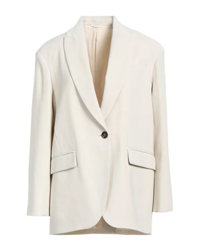 Brunello Cucinelli Elegant White Single-breasted Blazer