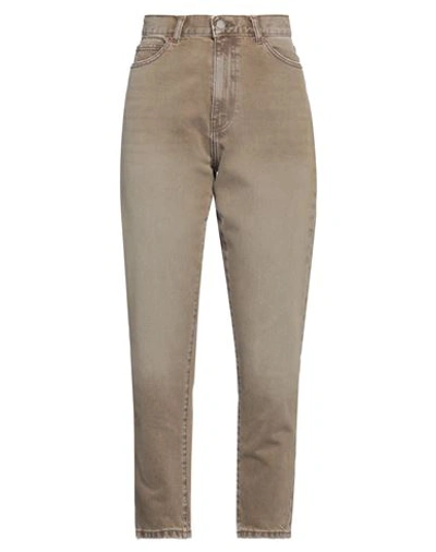 Dr. Denim Woman Denim Pants Khaki Size 32w-30l Cotton In Beige