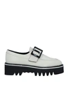 JEANNOT JEANNOT WOMAN LOAFERS OFF WHITE SIZE 8 GOAT SKIN