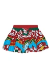 Dolce & Gabbana Carretto Print Cotton Poplin Mini Skirt In Blue Multiprint