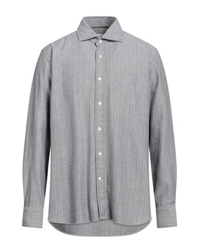 Tintoria Mattei 954 Man Shirt Grey Size 17 Cotton In Green