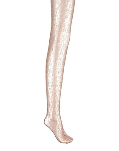 Wolford Art Deco Net Tights Woman Socks & Hosiery Camel Size S Polyamide, Elastane In Beige