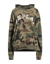 Replay Woman Sweatshirt Military Green Size L Cotton In Green