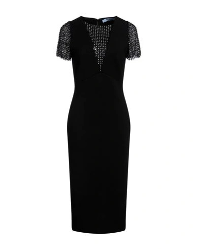 Blumarine Woman Midi Dress Black Size M Polyamide, Silk, Elastane, Virgin Wool, Wool