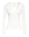 Vicolo Woman Cardigan White Size Onesize Viscose, Polyester In White