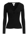 Vicolo Woman Cardigan Black Size Onesize Viscose, Polyester In Black