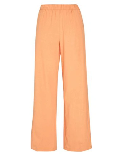 8 By Yoox Cotton-silk Pull On Pants Woman Pants Apricot Size 12 Viscose In Orange