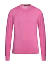 Drumohr Man Sweater Fuchsia Size 48 Super 140s Wool In Magenta