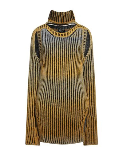 Dondup Woman Turtleneck Ocher Size 8 Acrylic, Wool, Alpaca Wool In Yellow