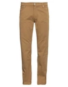 Trussardi Man Pants Camel Size 33 Cotton, Elastane In Beige