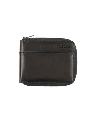 Piquadro Man Wallet Midnight Blue Size - Bovine Leather In Black
