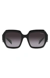 Prada Womens Black Pr 28zs Branded-arm Pillow-frame Acetate Sunglasses In Black