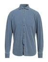 B.d.baggies B. D.baggies Man Shirt Pastel Blue Size Xl Polyamide, Elastane In Blue