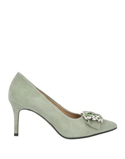 Marian Woman Pumps Sage Green Size 11 Soft Leather In Sage Green