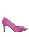 Marian Woman Pumps Mauve Size 9 Soft Leather In Purple