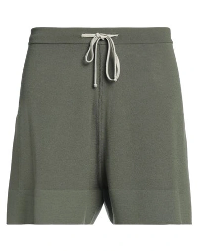 Rick Owens Man Shorts & Bermuda Shorts Military Green Size M Virgin Wool, Polyamide, Elastane