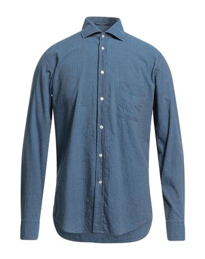 B.d.baggies B. D.baggies Man Shirt Slate Blue Size M Cotton