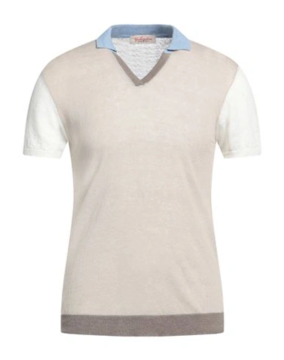 Gabardine Man Sweater Beige Size M Linen, Polyamide