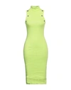 Mangano Woman Midi Dress Acid Green Size 8 Cotton