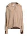 Semicouture Woman Sweater Beige Size L Wool, Polyester