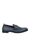 Alberto Guardiani Man Loafers Navy Blue Size 12 Soft Leather In Navy Blue