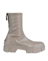 Vic Matie Vic Matiē Woman Ankle Boots Taupe Size 8 Textile Fibers In Grey