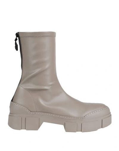 Vic Matie Vic Matiē Woman Ankle Boots Taupe Size 8 Textile Fibers In Grey