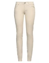 People (+)  Woman Pants Beige Size 26 Cotton, Elastane In Beige