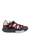 Oamc Man Sneakers Plum Size 9 Soft Leather, Textile Fibers In Purple