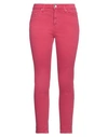 Take-two Woman Jeans Fuchsia Size 31 Cotton, Elastane In Pink