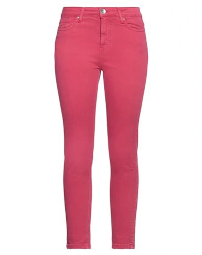 Take-two Woman Jeans Fuchsia Size 27 Cotton, Elastane In Pink