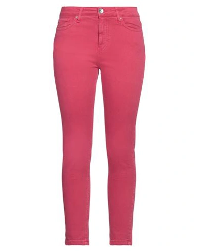 Take-two Woman Jeans Fuchsia Size 31 Cotton, Elastane In Pink