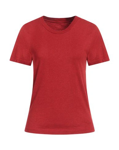 Mm6 Maison Margiela Woman T-shirt Brick Red Size M Cotton